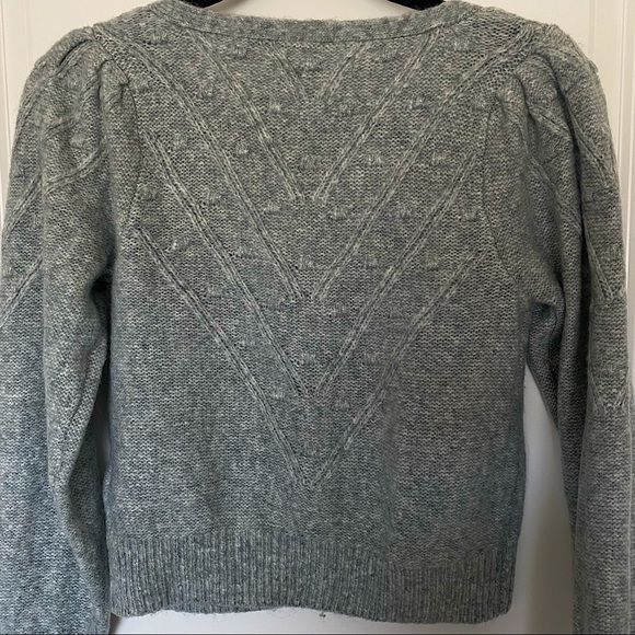 NWOT Abercrombie Cropped Bobble Cardigan Sweater GREEN/GREY - SIZE M - Picture 7 of 8